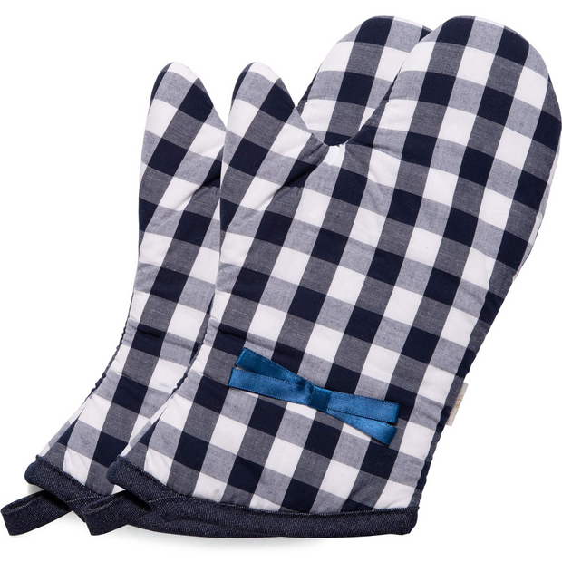 NEOVIVA Kitchen Oven Mitts for Adults, Heat Resistant Cotton Oven Glov